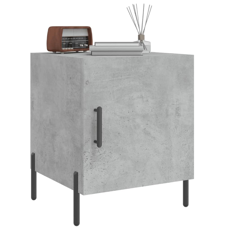 Nachtkastjes 2 st 40x40x50 cm bewerkt hout betongrijs MeubelReus
