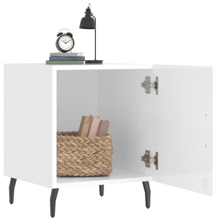 Nachtkastjes 2 st 40x40x50 cm bewerkt hout hoogglans wit MeubelReus