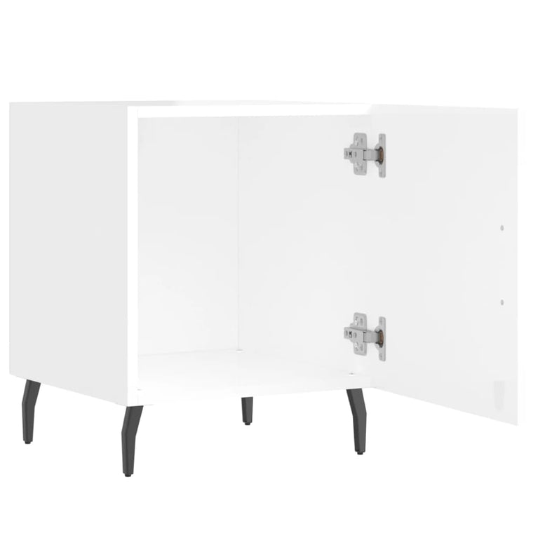 Nachtkastjes 2 st 40x40x50 cm bewerkt hout hoogglans wit MeubelReus