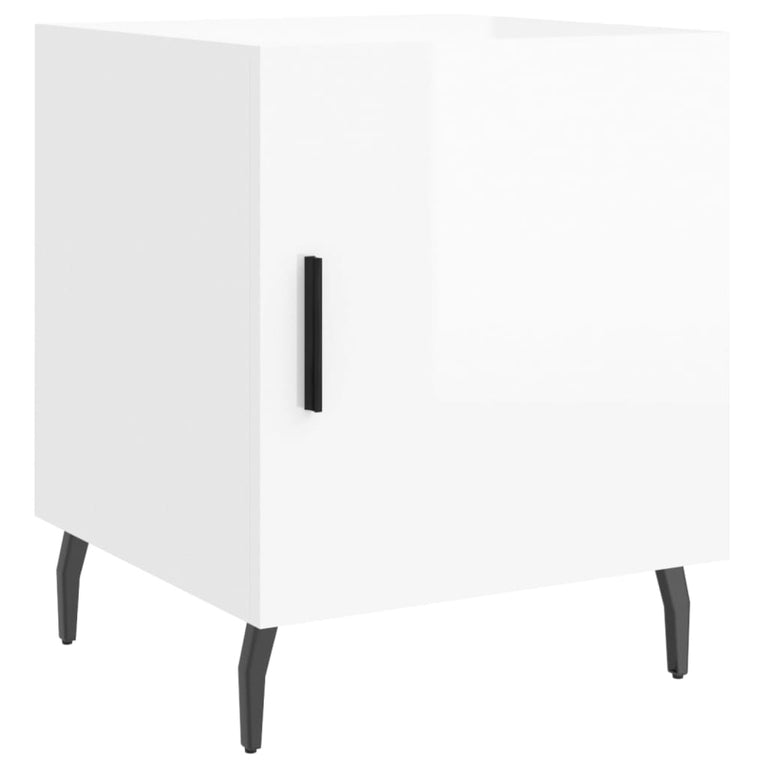 Nachtkastjes 2 st 40x40x50 cm bewerkt hout hoogglans wit MeubelReus