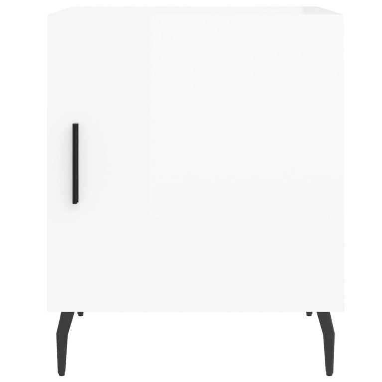 Nachtkastjes 2 st 40x40x50 cm bewerkt hout hoogglans wit MeubelReus