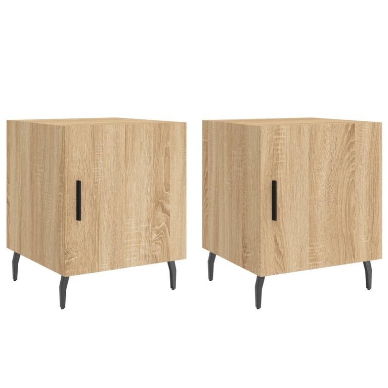 Nachtkastjes 2 st 40x40x50 cm bewerkt hout sonoma eikenkleurig MeubelReus