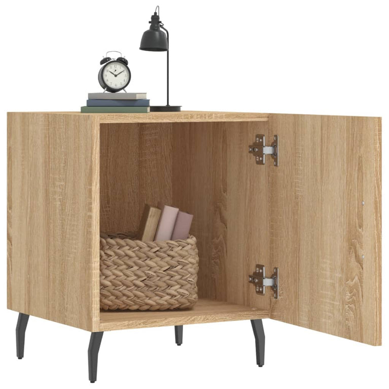 Nachtkastjes 2 st 40x40x50 cm bewerkt hout sonoma eikenkleurig MeubelReus