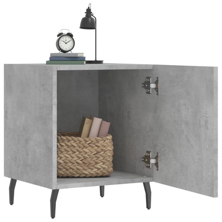 Nachtkastjes 2 st 40x40x50 cm bewerkt hout betongrijs MeubelReus