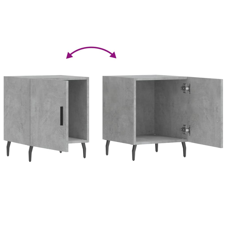 Nachtkastjes 2 st 40x40x50 cm bewerkt hout betongrijs MeubelReus