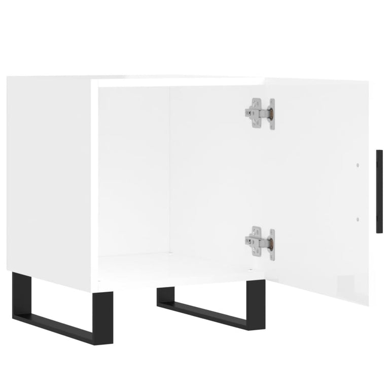 Nachtkastjes 2 st 40x40x50 cm bewerkt hout hoogglans wit MeubelReus