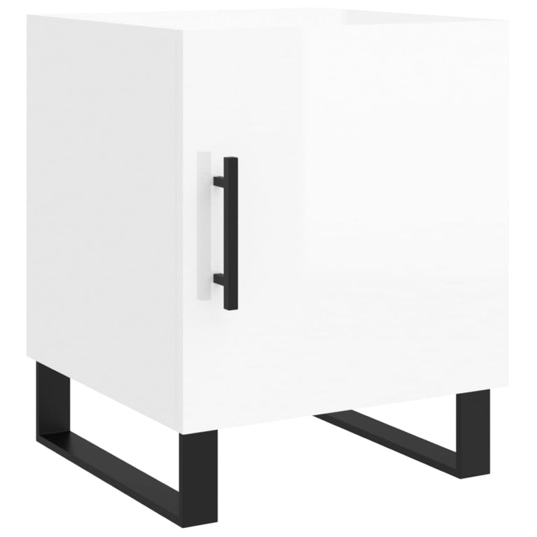 Nachtkastjes 2 st 40x40x50 cm bewerkt hout hoogglans wit MeubelReus
