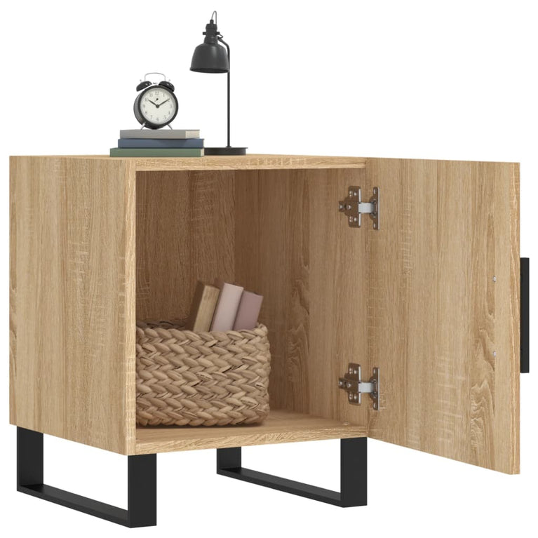 Nachtkastjes 2 st 40x40x50 cm bewerkt hout sonoma eikenkleurig MeubelReus