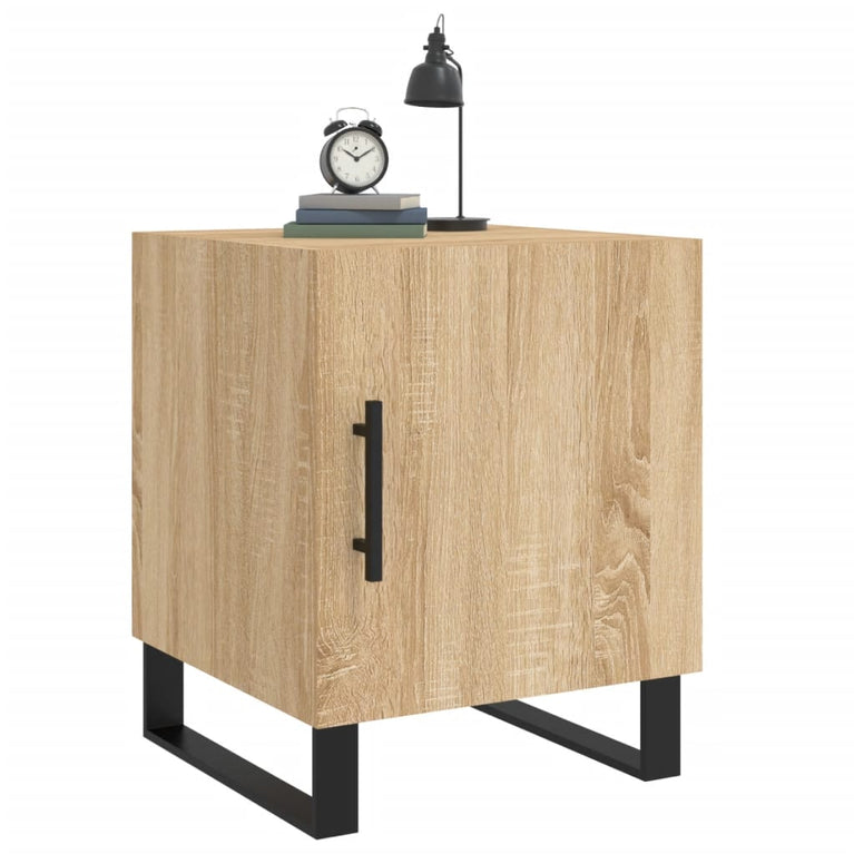 Nachtkastjes 2 st 40x40x50 cm bewerkt hout sonoma eikenkleurig MeubelReus