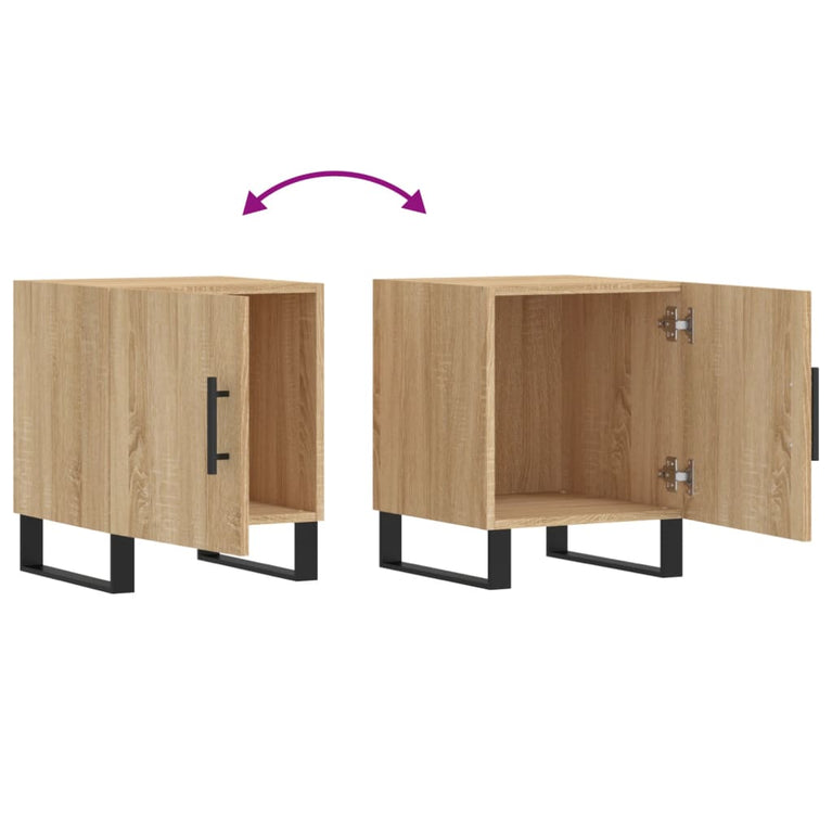 Nachtkastjes 2 st 40x40x50 cm bewerkt hout sonoma eikenkleurig MeubelReus