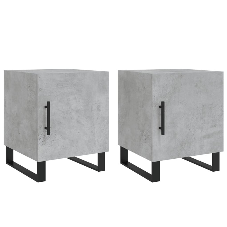 Nachtkastjes 2 st 40x40x50 cm bewerkt hout betongrijs MeubelReus