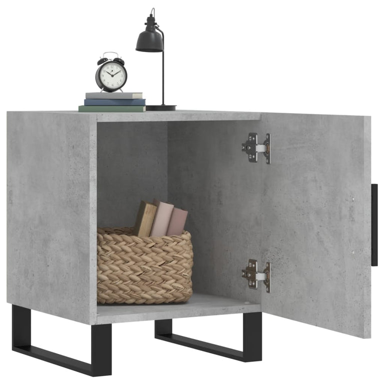 Nachtkastjes 2 st 40x40x50 cm bewerkt hout betongrijs MeubelReus