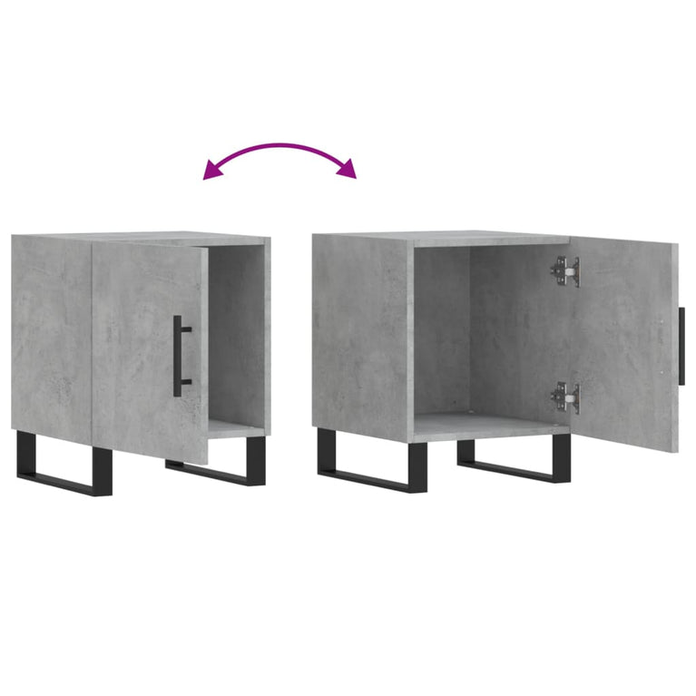 Nachtkastjes 2 st 40x40x50 cm bewerkt hout betongrijs MeubelReus