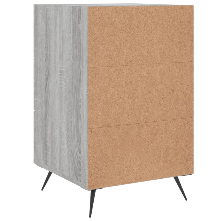 Nachtkastje 40x40x66 cm bewerkt hout grijs sonoma eikenkleurig MeubelReus