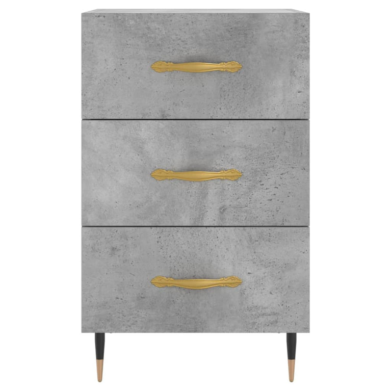 Nachtkastje 40x40x66 cm bewerkt hout betongrijs MeubelReus