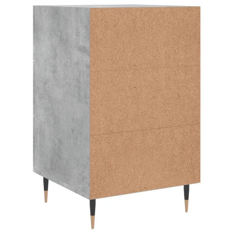 Nachtkastje 40x40x66 cm bewerkt hout betongrijs MeubelReus