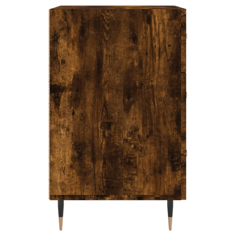 Nachtkastje 40x40x66 cm bewerkt hout gerookt eikenkleurig MeubelReus