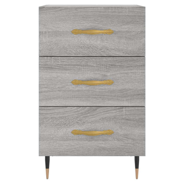 Nachtkastje 40x40x66 cm bewerkt hout grijs sonoma eikenkleurig MeubelReus