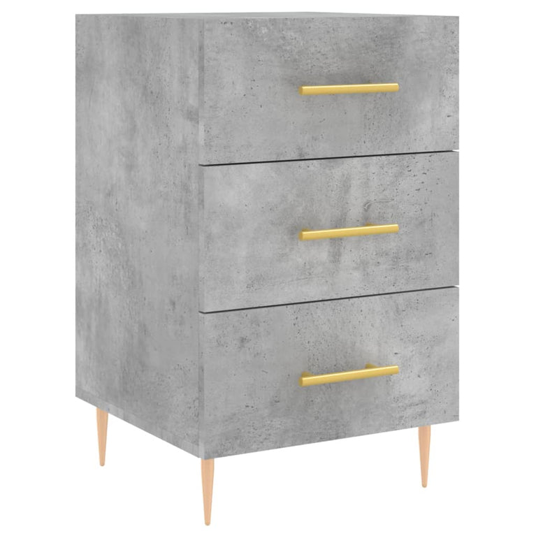 Nachtkastje 40x40x66 cm bewerkt hout betongrijs MeubelReus