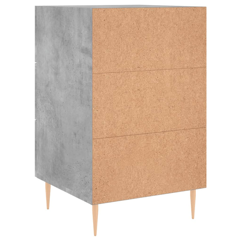 Nachtkastje 40x40x66 cm bewerkt hout betongrijs MeubelReus