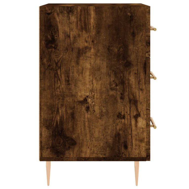 Nachtkastje 40x40x66 cm bewerkt hout gerookt eikenkleurig MeubelReus