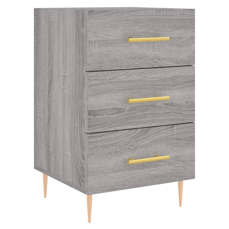 Nachtkastje 40x40x66 cm bewerkt hout grijs sonoma eikenkleurig MeubelReus