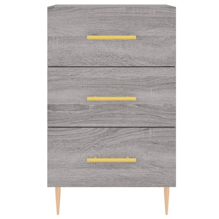 Nachtkastje 40x40x66 cm bewerkt hout grijs sonoma eikenkleurig MeubelReus