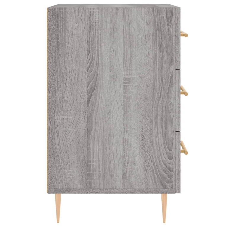 Nachtkastje 40x40x66 cm bewerkt hout grijs sonoma eikenkleurig MeubelReus