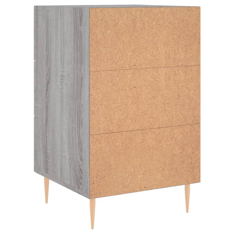 Nachtkastje 40x40x66 cm bewerkt hout grijs sonoma eikenkleurig MeubelReus