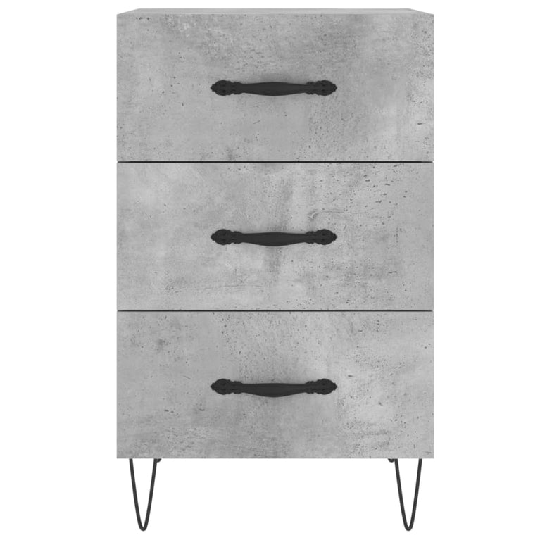 Nachtkastje 40x40x66 cm bewerkt hout betongrijs MeubelReus