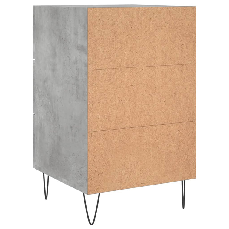 Nachtkastje 40x40x66 cm bewerkt hout betongrijs MeubelReus