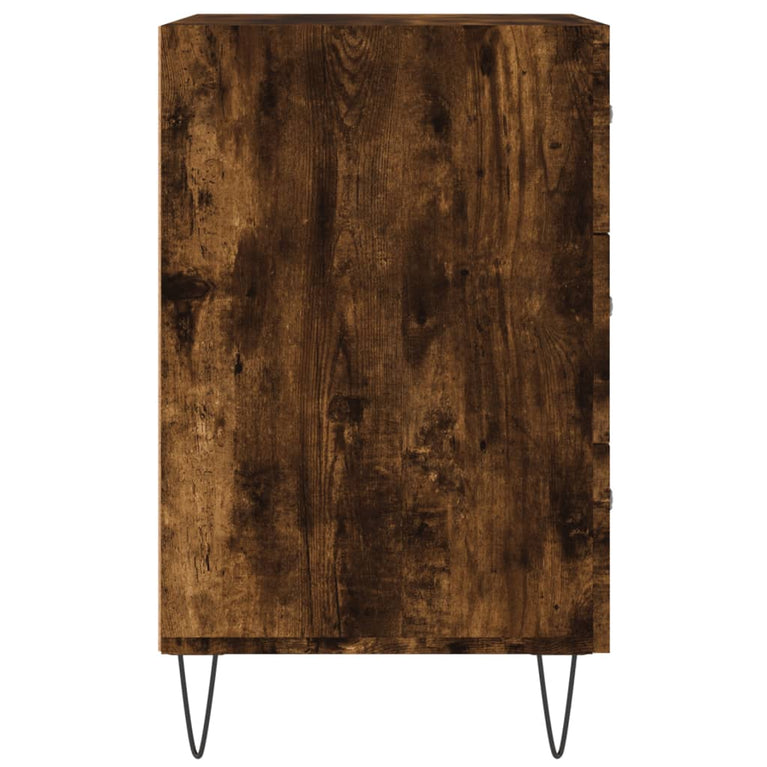 Nachtkastje 40x40x66 cm bewerkt hout gerookt eikenkleurig MeubelReus
