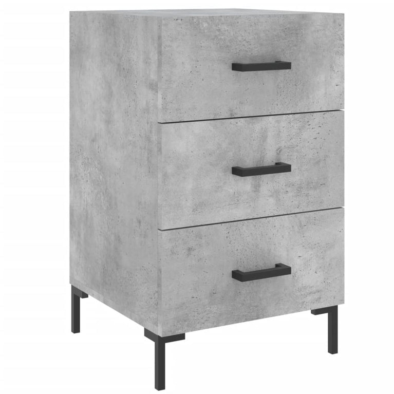 Nachtkastje 40x40x66 cm bewerkt hout betongrijs MeubelReus