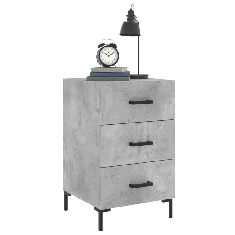 Nachtkastje 40x40x66 cm bewerkt hout betongrijs MeubelReus