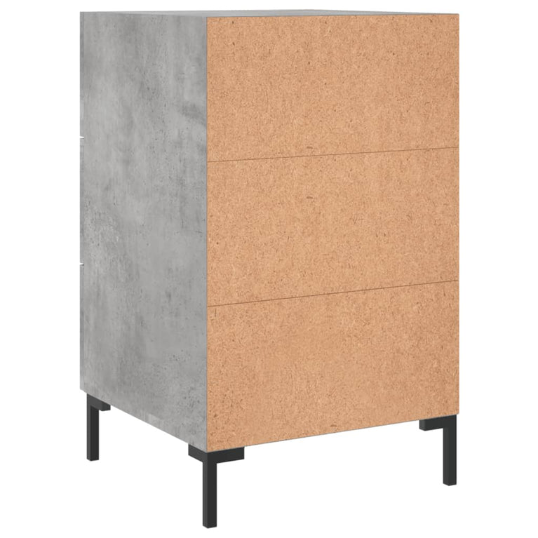 Nachtkastje 40x40x66 cm bewerkt hout betongrijs MeubelReus