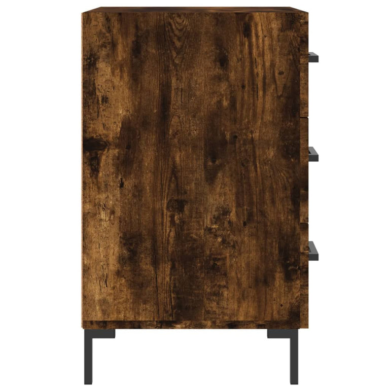 Nachtkastje 40x40x66 cm bewerkt hout gerookt eikenkleurig MeubelReus