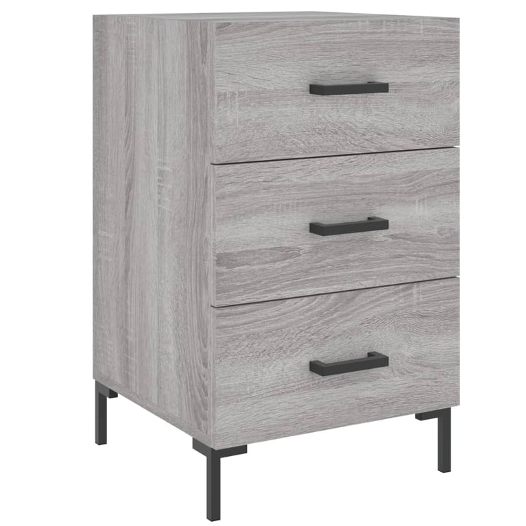 Nachtkastje 40x40x66 cm bewerkt hout grijs sonoma eikenkleurig MeubelReus