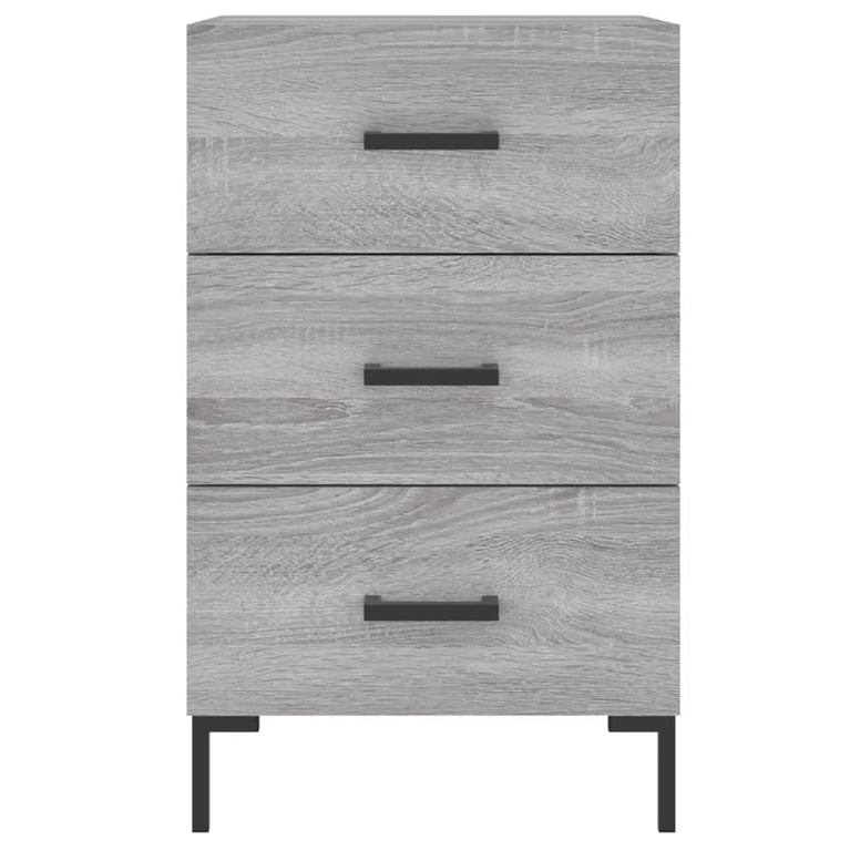 Nachtkastje 40x40x66 cm bewerkt hout grijs sonoma eikenkleurig MeubelReus