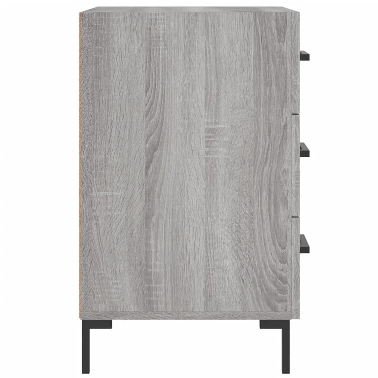Nachtkastje 40x40x66 cm bewerkt hout grijs sonoma eikenkleurig MeubelReus