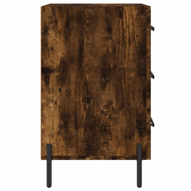 Nachtkastje 40x40x66 cm bewerkt hout gerookt eikenkleurig MeubelReus