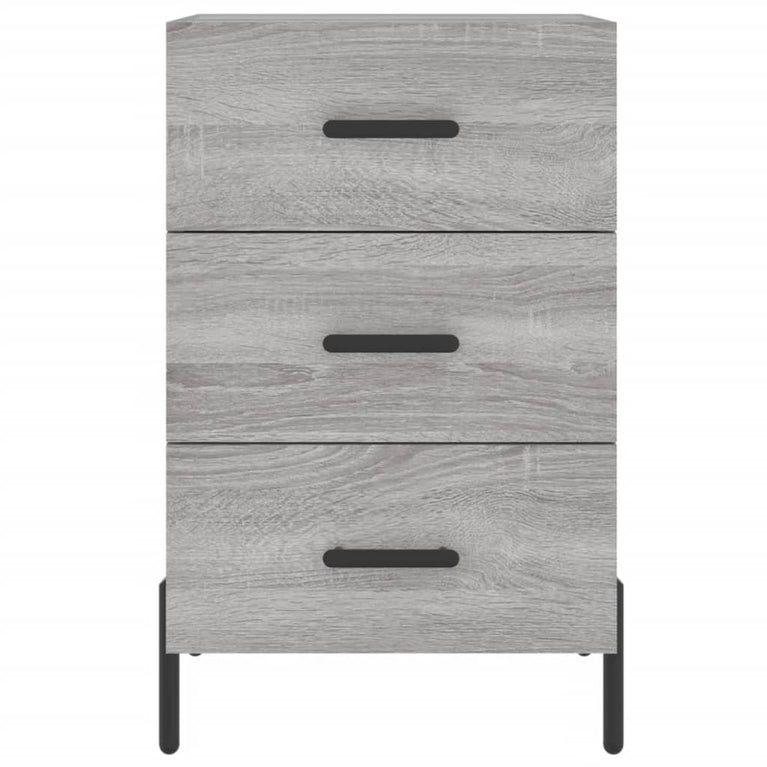 Nachtkastje 40x40x66 cm bewerkt hout grijs sonoma eikenkleurig MeubelReus