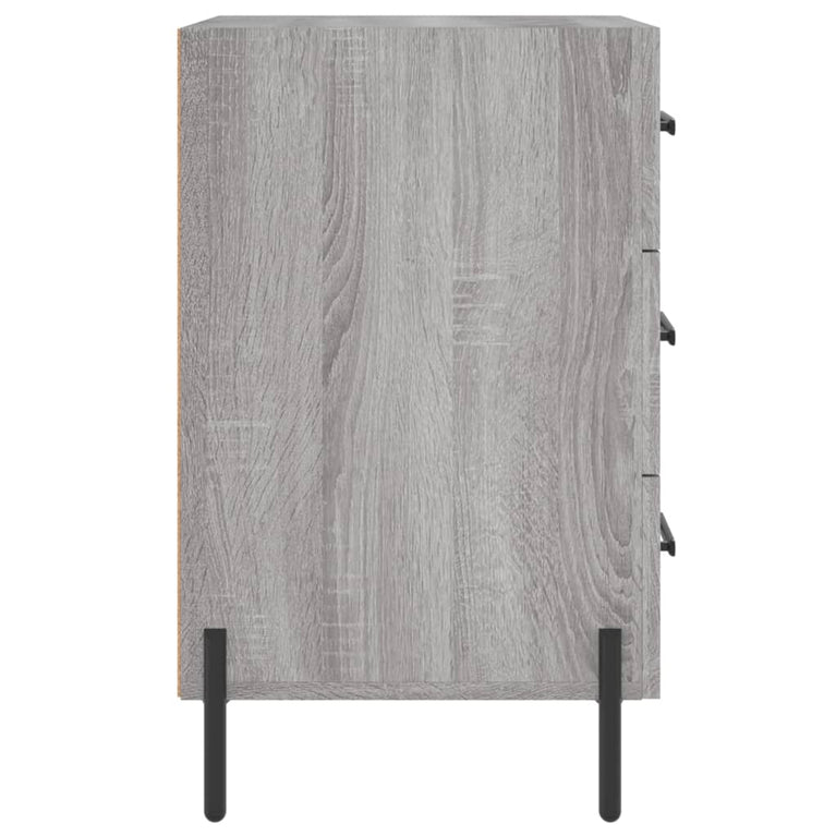 Nachtkastje 40x40x66 cm bewerkt hout grijs sonoma eikenkleurig MeubelReus