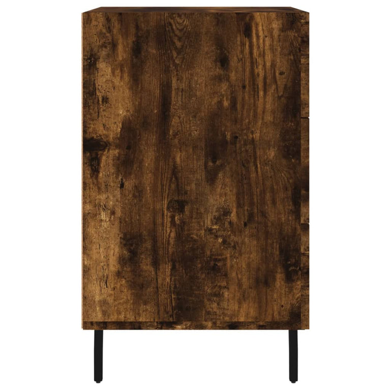 Nachtkastje 40x40x66 cm bewerkt hout gerookt eikenkleurig MeubelReus