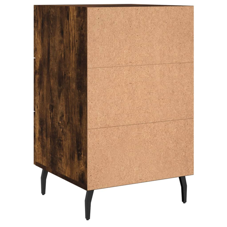 Nachtkastje 40x40x66 cm bewerkt hout gerookt eikenkleurig MeubelReus