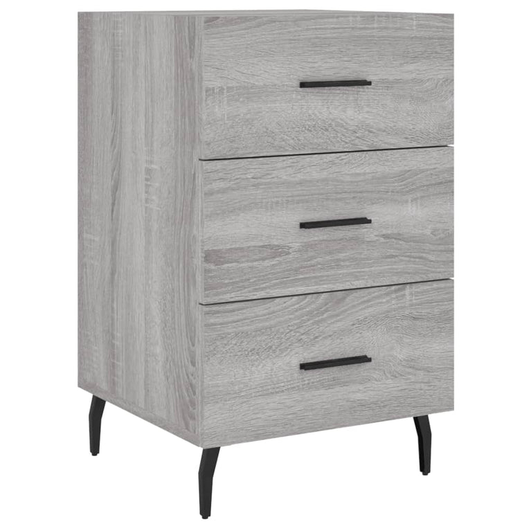 Nachtkastje 40x40x66 cm bewerkt hout grijs sonoma eikenkleurig MeubelReus