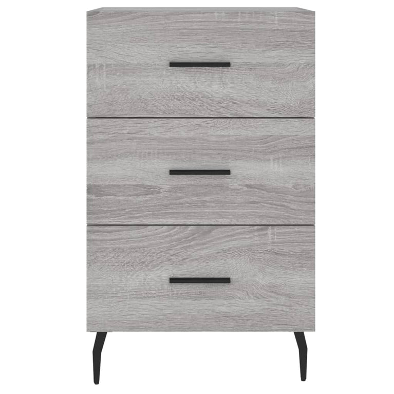 Nachtkastje 40x40x66 cm bewerkt hout grijs sonoma eikenkleurig MeubelReus