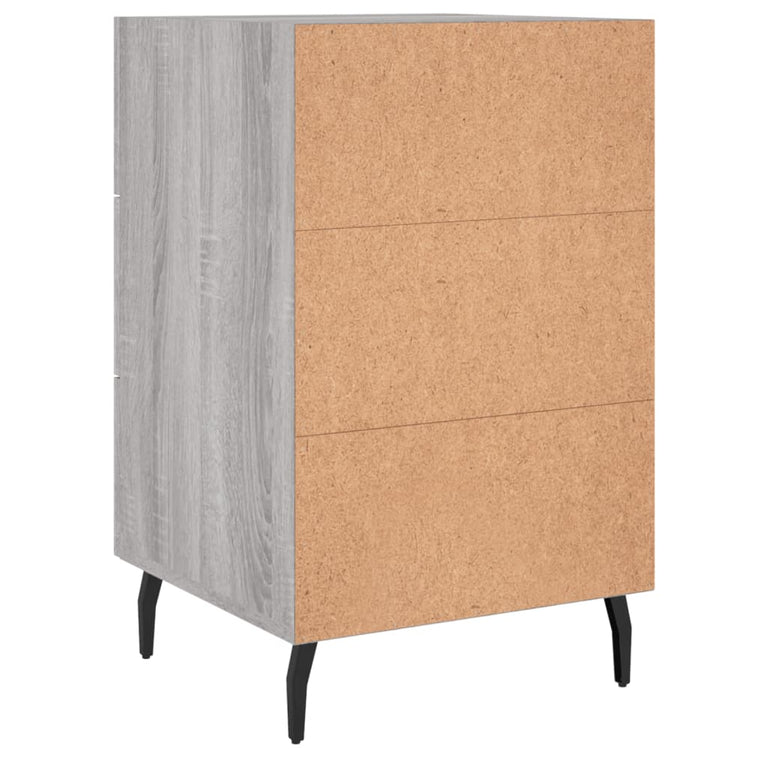 Nachtkastje 40x40x66 cm bewerkt hout grijs sonoma eikenkleurig MeubelReus