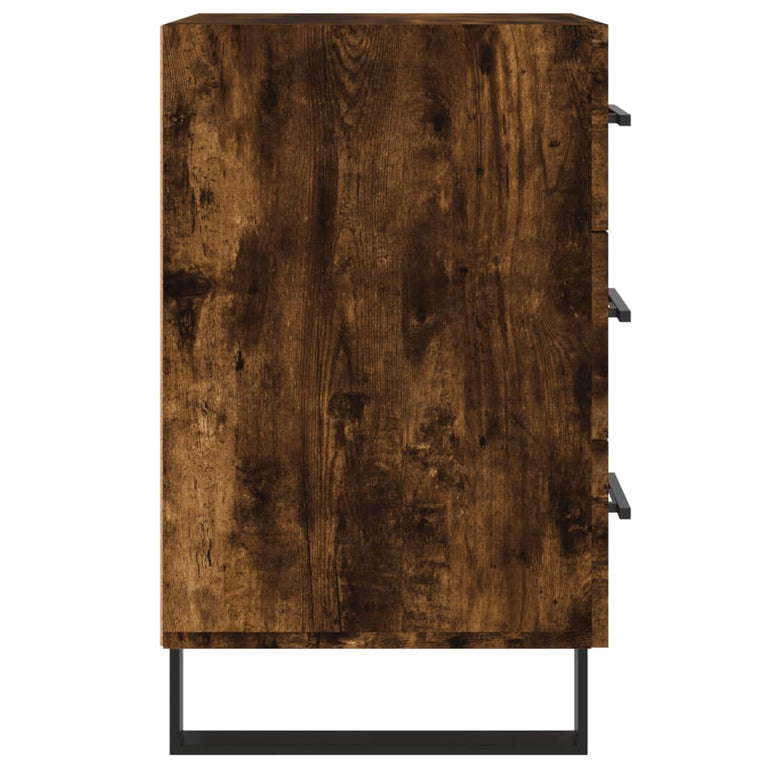 Nachtkastje 40x40x66 cm bewerkt hout gerookt eikenkleurig MeubelReus