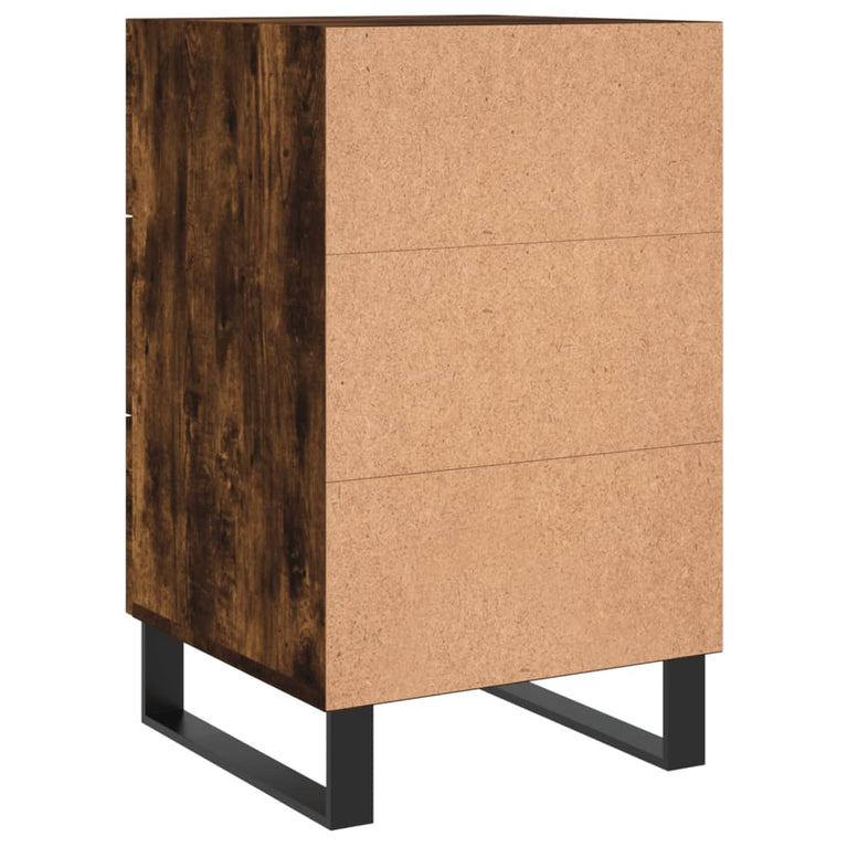 Nachtkastje 40x40x66 cm bewerkt hout gerookt eikenkleurig MeubelReus