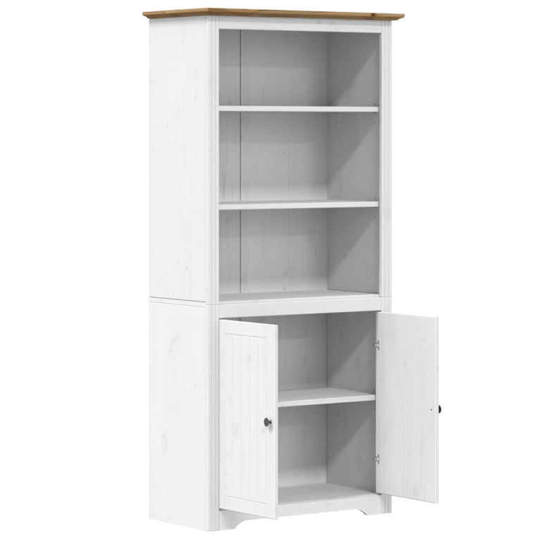 Boekenkast BODO 80x40x172 cm massief grenenhout wit en bruin MeubelReus